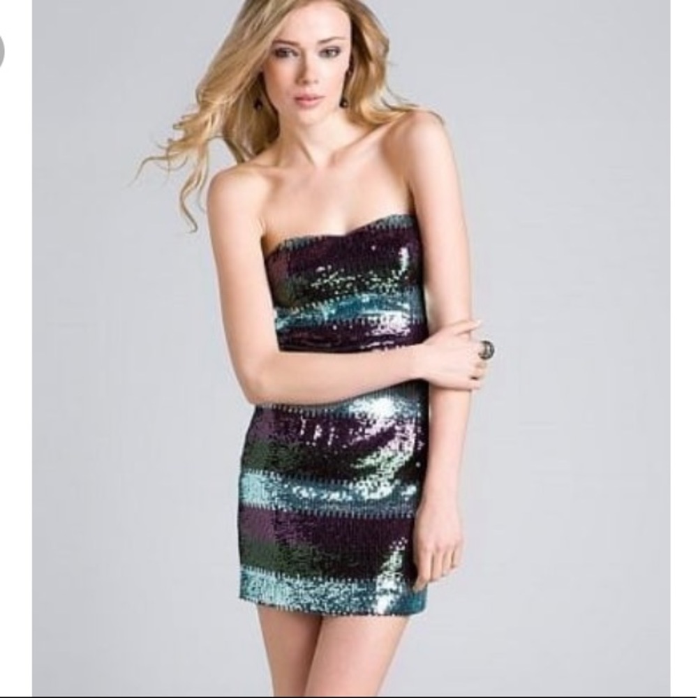 ABS tri-color strapless Sequin dress. Size 12